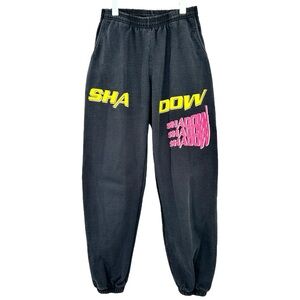 ASO Alex Cooper Shadow Hill Washed Black Retro Printed Sweatpants Lounge Pants